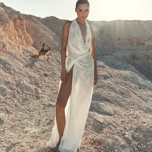 Kyha Oswald Lace Deep V Dress (sold as is) - Picture 6 of 13